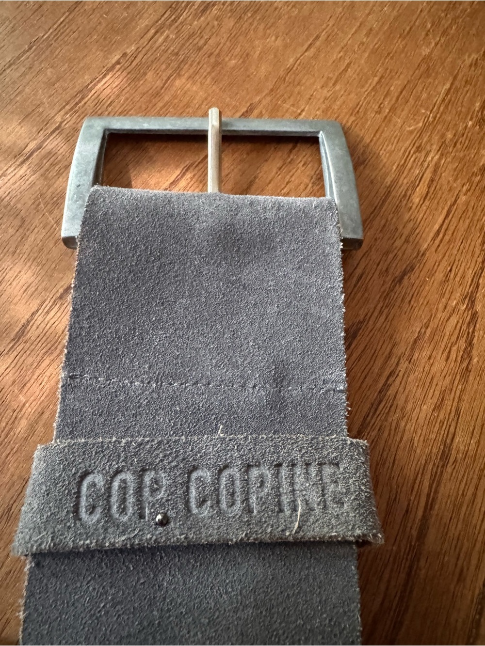 Cop.Copine Wide Suede Belt in Gray